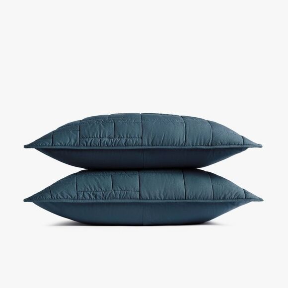 Parachute Other - Parachute - Standard Cozy Block Quilted Sham Set Cove - Parach Blue